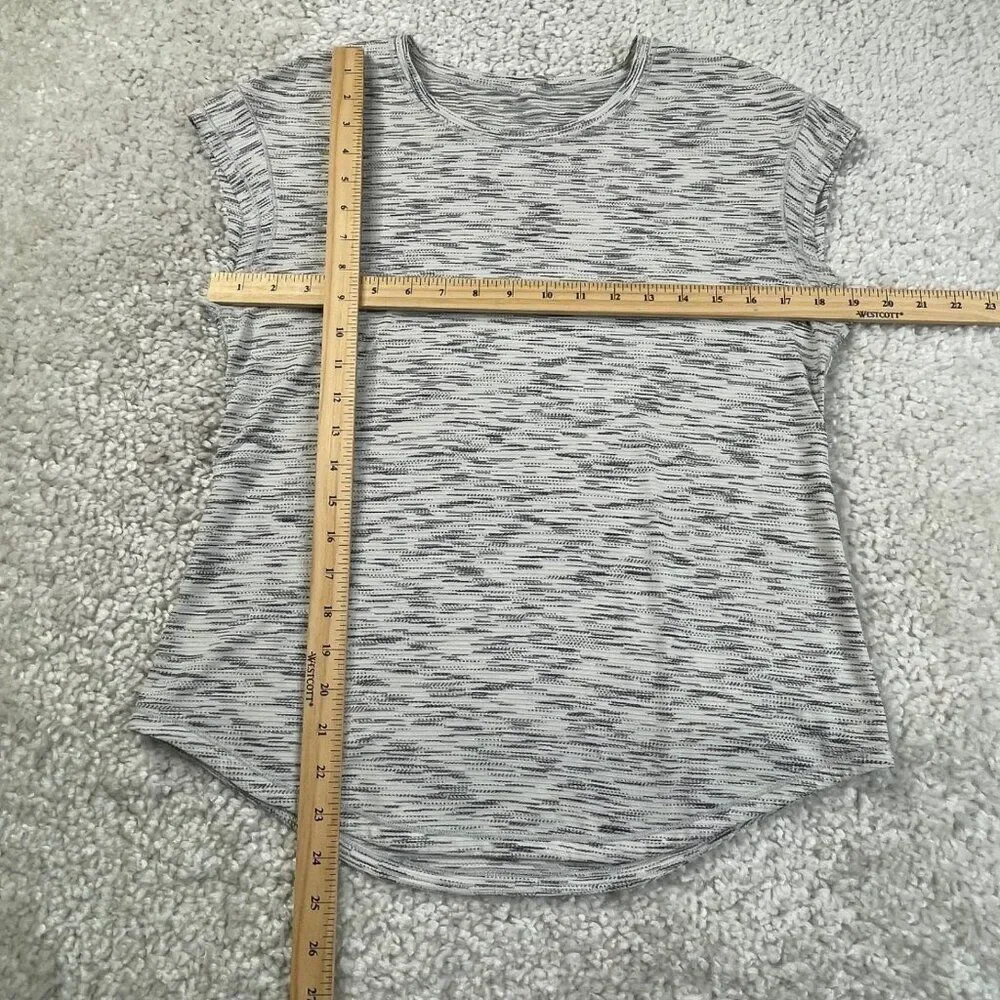 Lululemon Lost In Pace Tee Tiger Space Dye White Black Womens 6